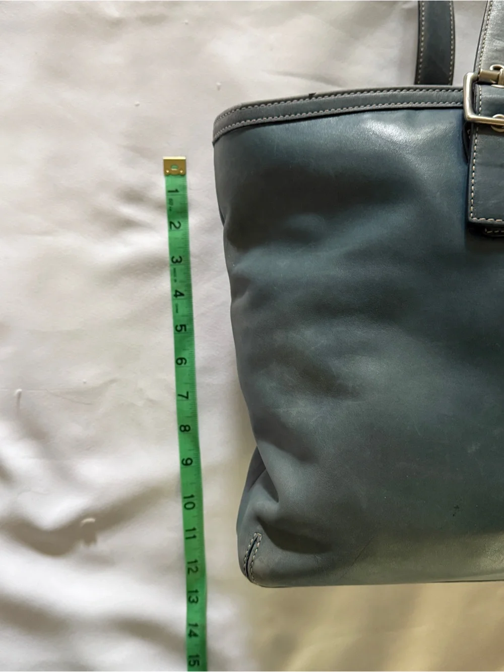 Coach Hampton Blue Leather Tote - Picture 5 of 13